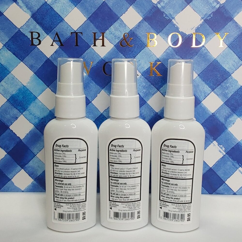 BATH & BODY WORKS 'AT THE BEACH' 3-PIECE SUNSCREEN SPRAY SPF50, TRAVEL SIZE SET - Picture 4 of 15